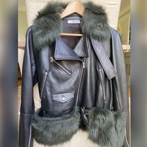 Buttery Soft Leather & Faux Fur Convertible Moto